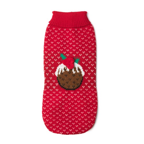 House of Paws Christmas Pudding Dog Jumper 20&quot; | Chelsea Pet Shop