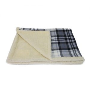 Earthbound Sherpa Grey Check Dog Blanket Large | Chelsea Pet Shop